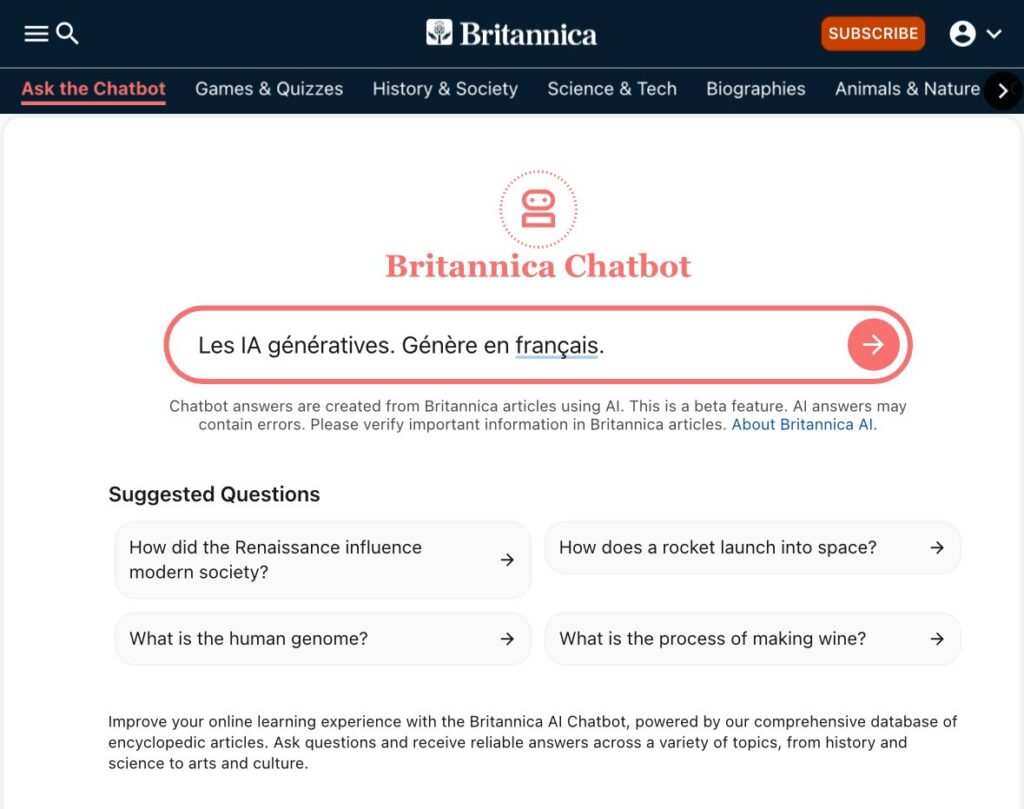 Britannica Chatbot