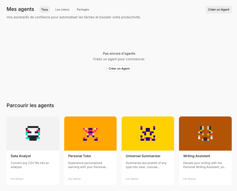 Agents Le Chat / capture 1