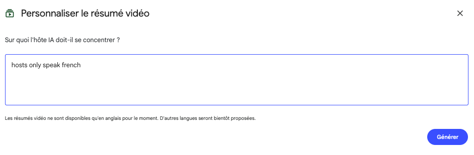 Résumé vidéo de NotebookLM / capture 1
