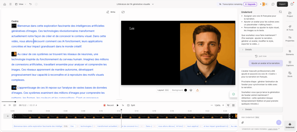 Underlord de Descript / capture 1