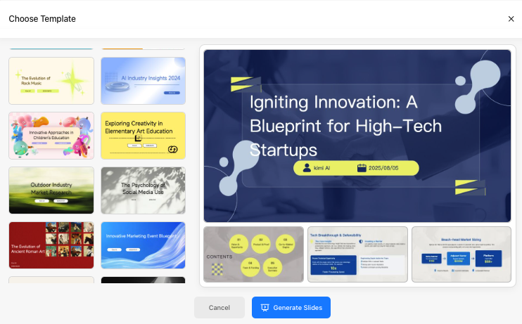 Kimi Slides / capture 1