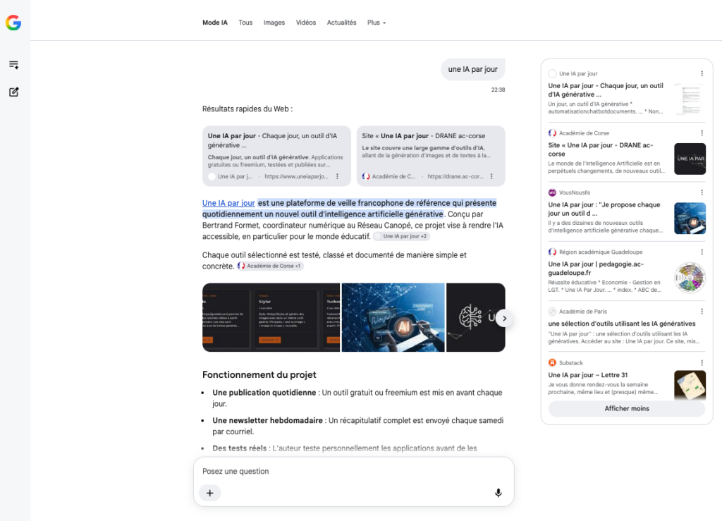 Mode IA de Google / capture 1